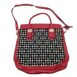 Kate Spade Cornelia Street Noel Blair Tote Red Black Leather Bag Jacquard Mod